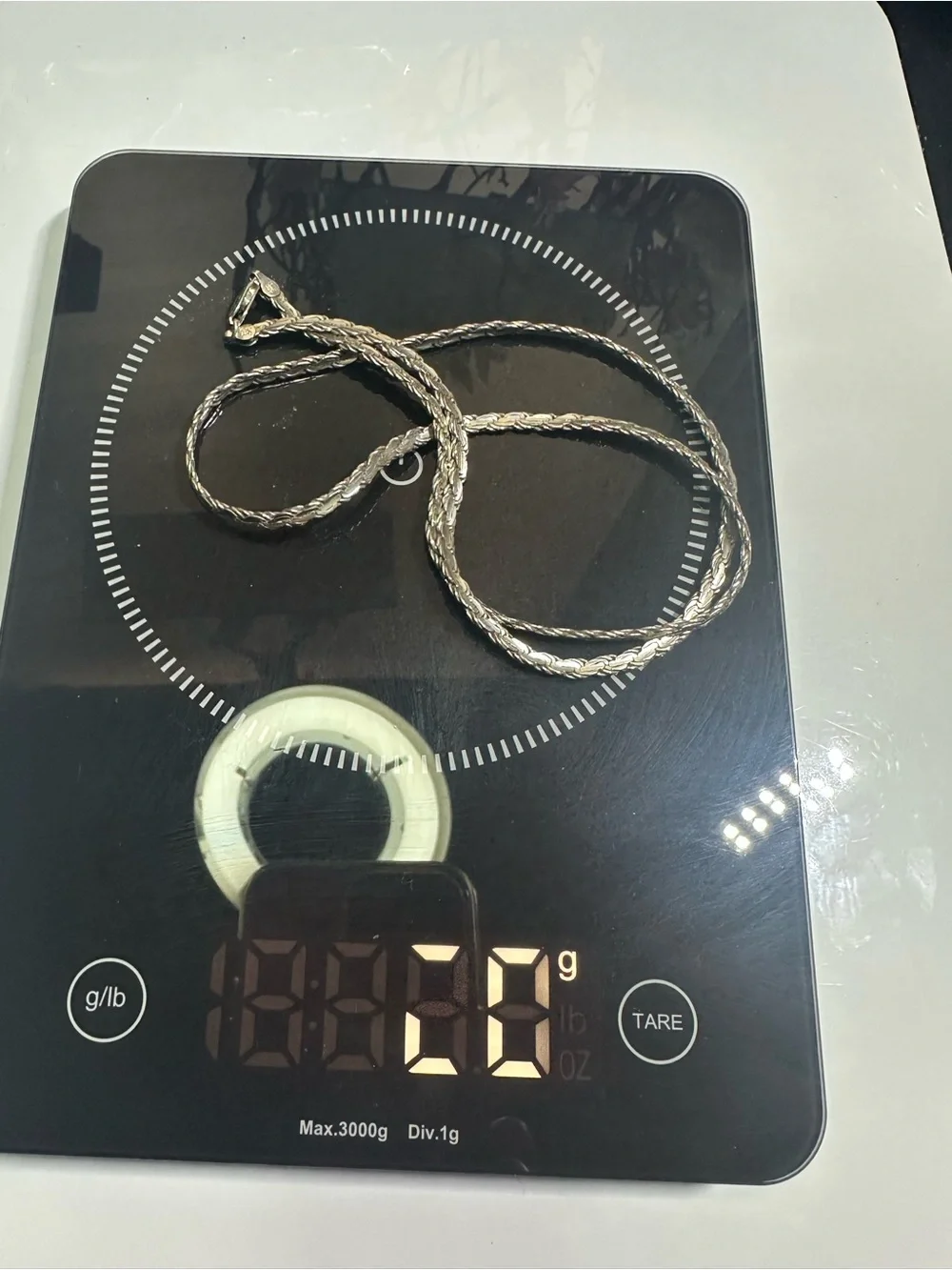 Sterling Silver Rope Chain Necklace - 20 grams  24 inch long